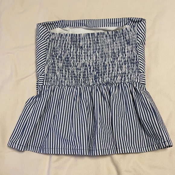 Gilly Hicks blue/white striped strapless top w/bow* - Picture 2 of 3